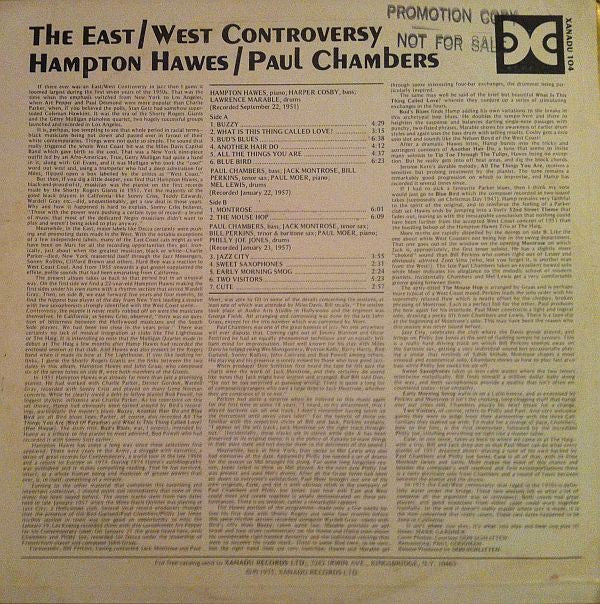 Master Release: The East/West Controversy by Hampton Hawes