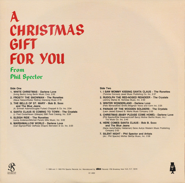 Release: A Christmas Gift For You From Philles Records-Vinyl-US-1989-D1 4005, D1 4005-3003117