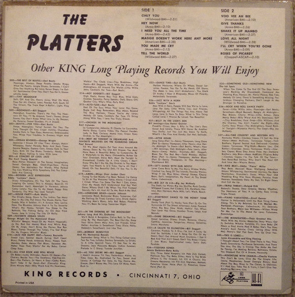 Release: The Platters-Vinyl-US-1957-549-4719880