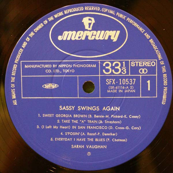 Master Release: Sassy Swings Again by Sarah Vaughan