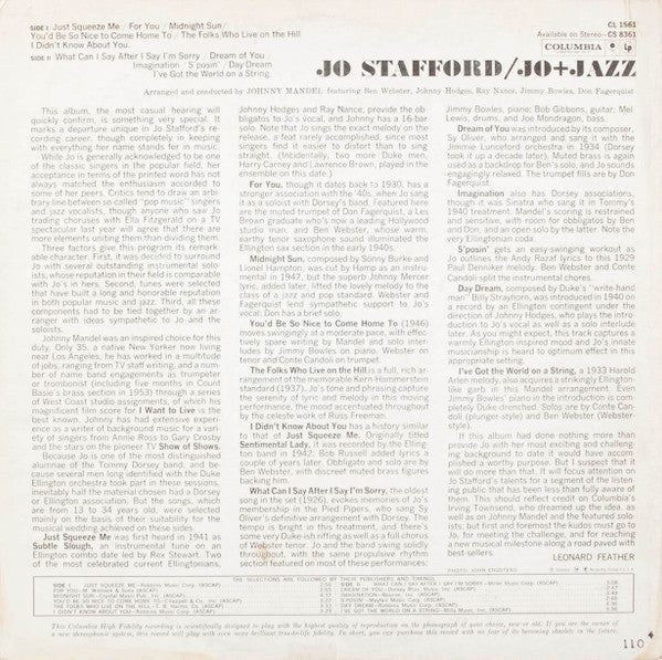 Release: Jo + Jazz-Vinyl-US-1960-CL 1561-4365755