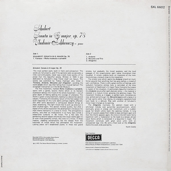Master Release: Sonata In G Major, Op. 78 by Franz Schubert