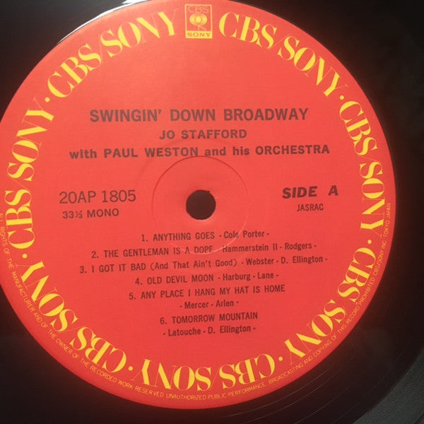 Release: Swingin' Down Broadway-Vinyl-Japan-1980-20AP 1805-7192568