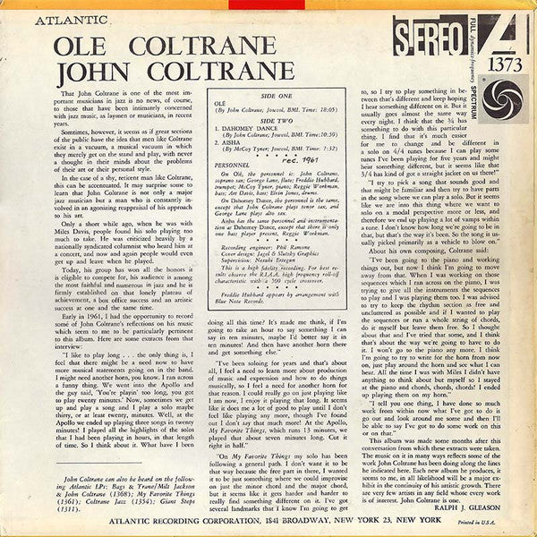 Release: Olé Coltrane-Vinyl-US-1969-SD 1373-4027526