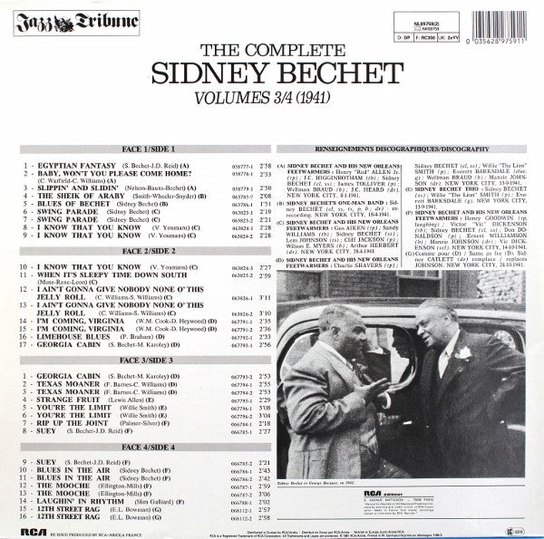 Release: The Complete Sidney Bechet Vol 3/4 (1941)-Vinyl-Europe-1986-NL89759(2)-5988821