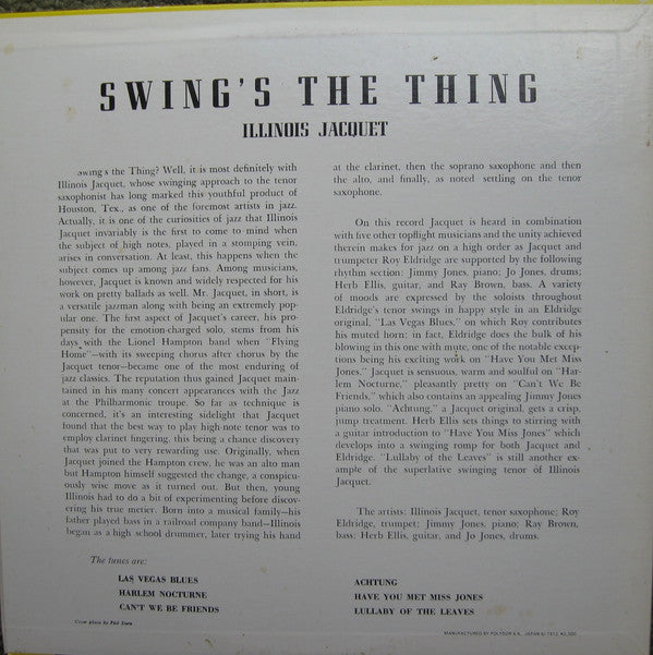Release: Swing's The Thing-Vinyl-Japan-1979-MV 2660-7380941