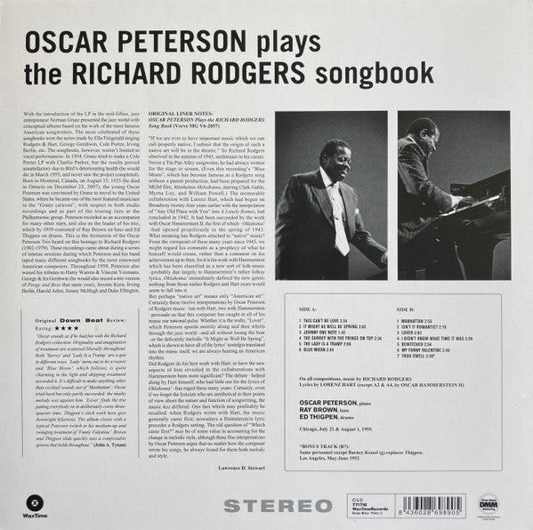 Master Release: Oscar Peterson Plays The Richard Rodgers Songbook by Oscar Peterson