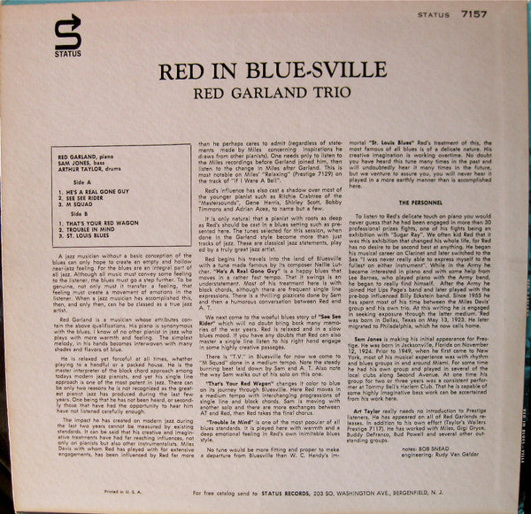 Release: Red In Bluesville-Vinyl-US-None-PRST 7157, 7157, 7157-7979913