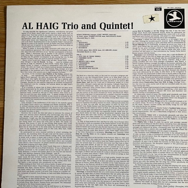 Release: Trio And Quintet!-Vinyl-UK-1975-PR 7841-8850437