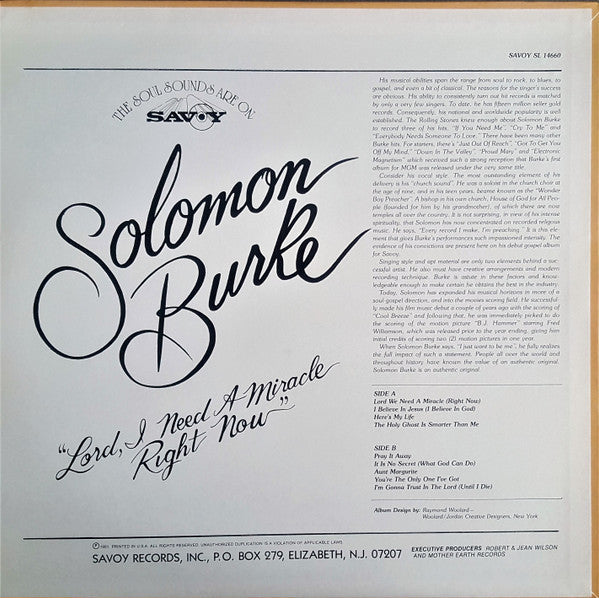Master Release: Lord, I Need A Miracle Right Now by Solomon Burke