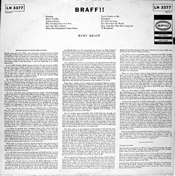 Release: Braff!!-Vinyl-US-1957-LN 3377-3353720