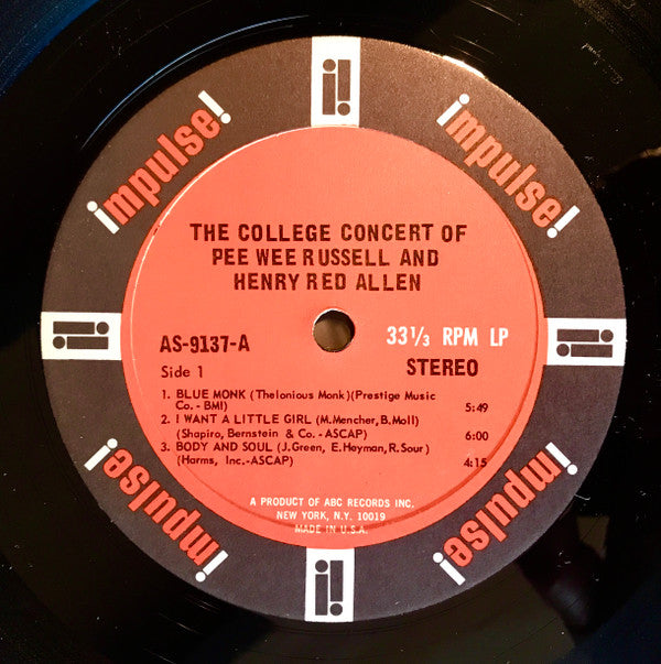The College Concert Of Pee Wee Russell And Henry Red Allen