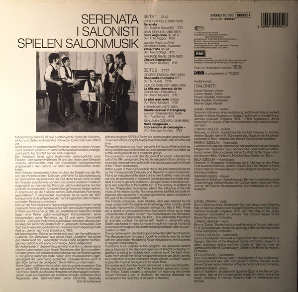 Master Release: Serenata • I Salonisti Play Music Of The Grand Salon by I Salonisti