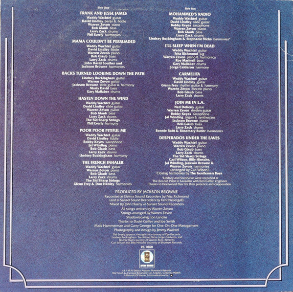 Release: Warren Zevon-Vinyl-US-1976-7E-1060-8056965