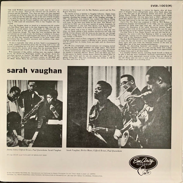 Release: Sarah Vaughan-Vinyl-Japan-None-EVER-1002(M), EVER-1002(M)-5906756