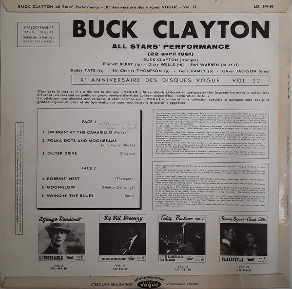 Release: All Stars' Performance-Vinyl-France-1962-LD. 544-30-9266971