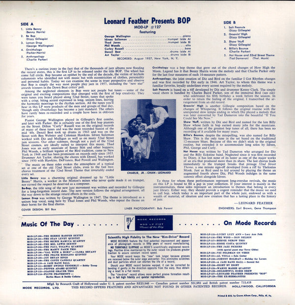 Release: Leonard Feather Presents BOP-Vinyl-Japan-1988-35199-28, MOD-LP 127-4760242
