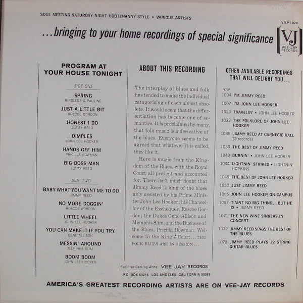 Master Release: Soul Meeting Saturday Night Hootenanny Style by Various