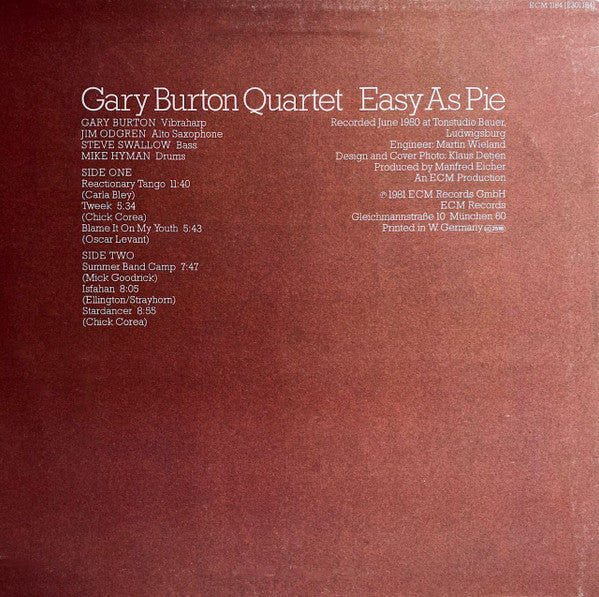 Release: Easy As Pie-Vinyl-Germany-1981-ECM 1184, 2301 184-1624898