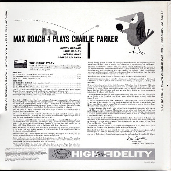 Release: The Max Roach 4 Plays Charlie Parker-Vinyl-US-1973-MG 36127-9766397