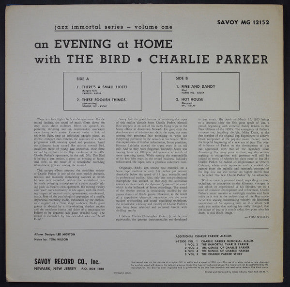 Release: An Evening At Home With The Bird-Vinyl-US-1961-MG-12152-4314610