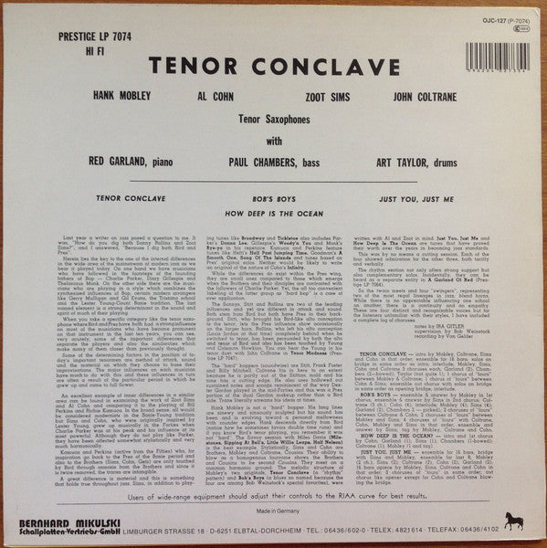 Release: Tenor Conclave-Vinyl-Germany-1984-OJC-127, P-7074-4622159