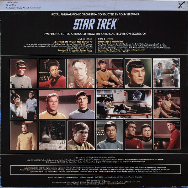 Release: Star Trek Symphonic Suites Arranged From The Original Television Scores-Vinyl-US-1985-LXDR 703-3914269