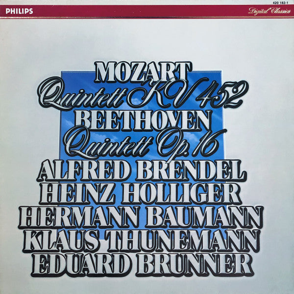 Release: Quintett Kv 452 / Quintett Op. 16-Vinyl-Netherlands-1987-420 182-1, 420 182-1-4962452