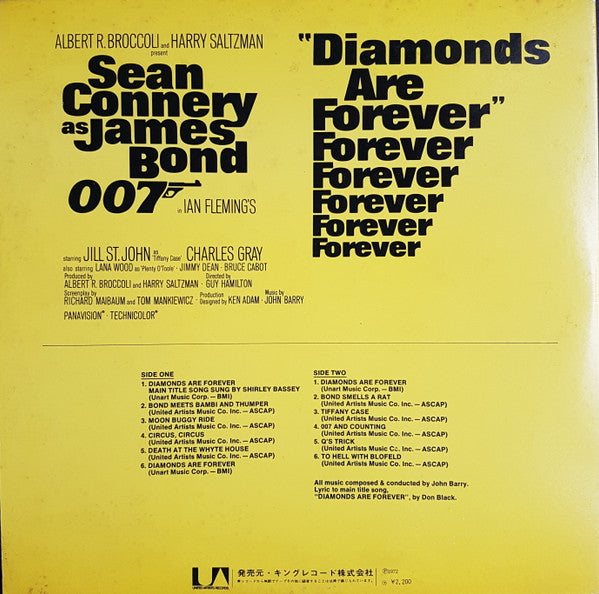 Release: Diamonds Are Forever (Original Motion Picture Soundtrack)-Vinyl-Japan-1971-GP 57-6496258