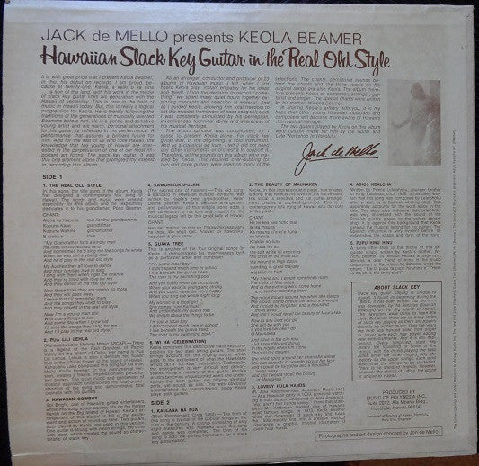 Master Release: Hawaiian Slack Key Guitar In The Real Old Style by Keola Beamer