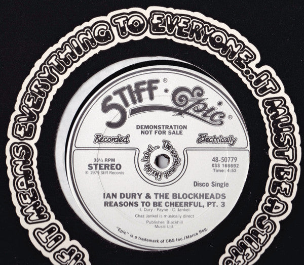 Master Release: Reasons To Be Cheerful, Pt. 3 / Hit Me With Your Rhythm Stick by Ian Dury And The Blockheads