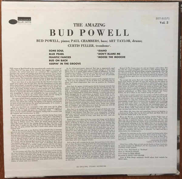 Release: The Amazing Bud Powell, Vol. 3 - Bud!-Vinyl-US-1972-BST 81571-7186535