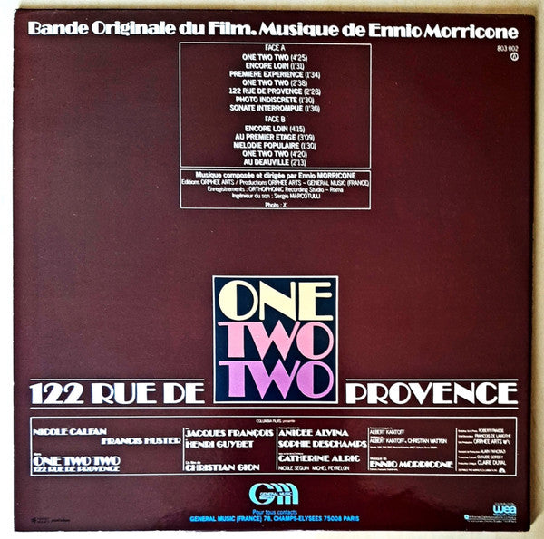 Master Release: One Two Two (122, Rue De Provence) (Bande Originale Du Film) by Ennio Morricone