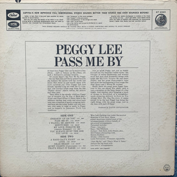 Master Release: Pass Me By by Peggy Lee