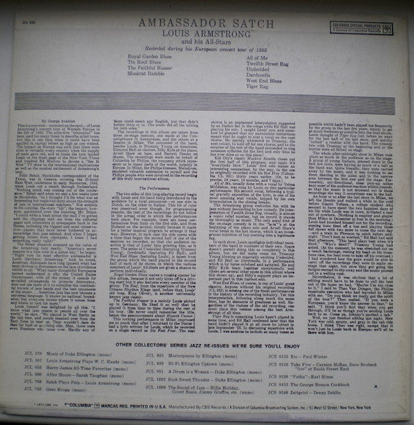 Release: Ambassador Satch-Vinyl-US-1973-JCL 840-8580840