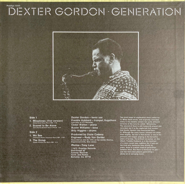 Master Release: Generation by Dexter Gordon