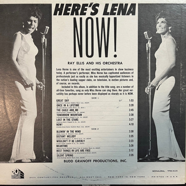 Release: Here's Lena Now!-Vinyl-US-1963-TFM 3115-4091034