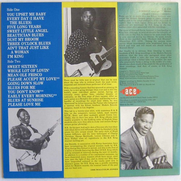 Release: The Best Of B.B.King Volume One-Vinyl-UK-1986-CH 198-2279715