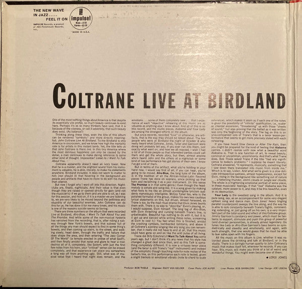 Release: Live At Birdland-Vinyl-US-1975-A-50, AS-50-2504699