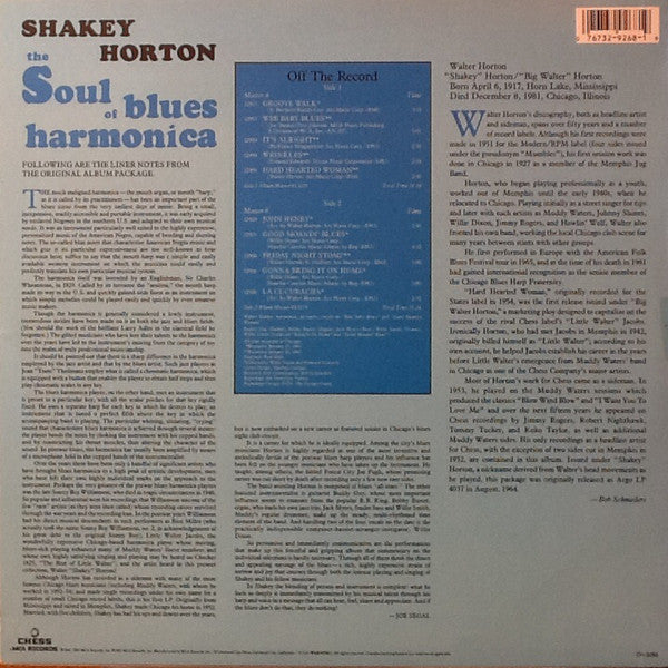 Master Release: The Soul Of Blues Harmonica by Walter Horton