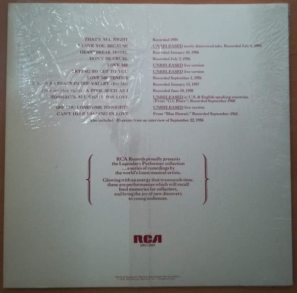 Release: A Legendary Performer - Volume 1-Vinyl-US-1973-CPL1-0341-9309203