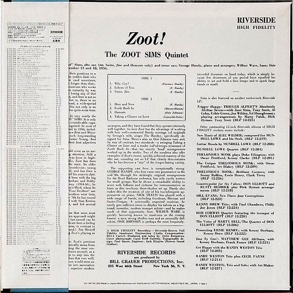 Release: Zoot!-Vinyl-Japan-1984-VIJ-146-7318263