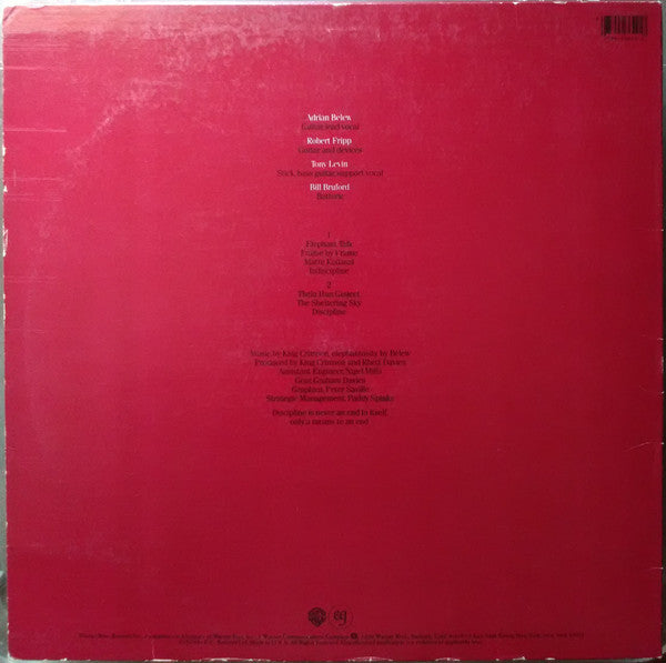 Release: Discipline-Vinyl-US-1981-BSK 3629, BSK 3629-8644215