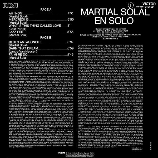 Master Release: En Solo by Martial Solal