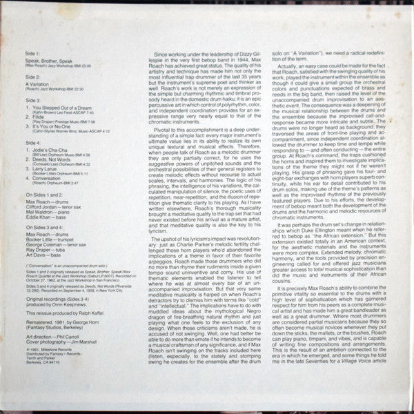 Master Release: Conversations by Max Roach