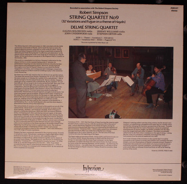 Release: String Quartet No 9-Vinyl-UK-1984-A66127-3246085