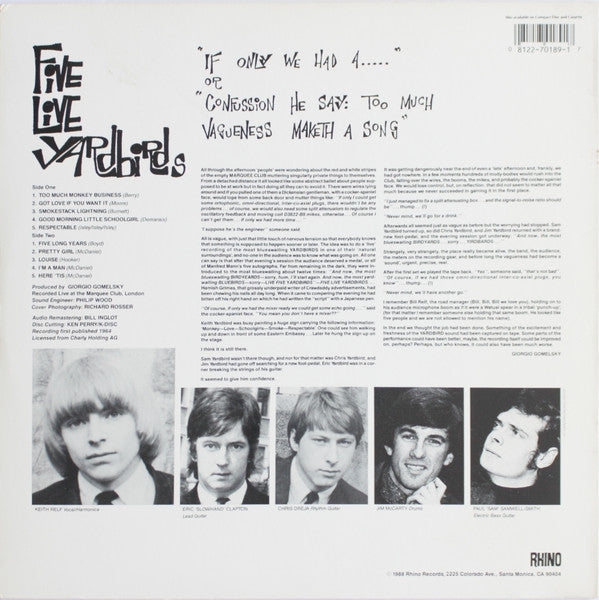 Master Release: Five Live Yardbirds by The Yardbirds