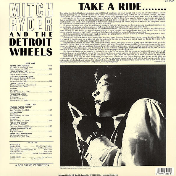 Master Release: Take A Ride... by Mitch Ryder & The Detroit Wheels