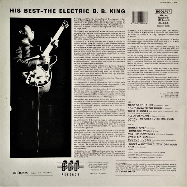 Master Release: His Best - The Electric B.B. King by B.B. King