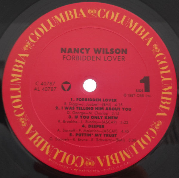 Release: Forbidden Lover = フォービドゥン・ラヴァー-Vinyl-US-1987-C 40787, FC 40787-1733212